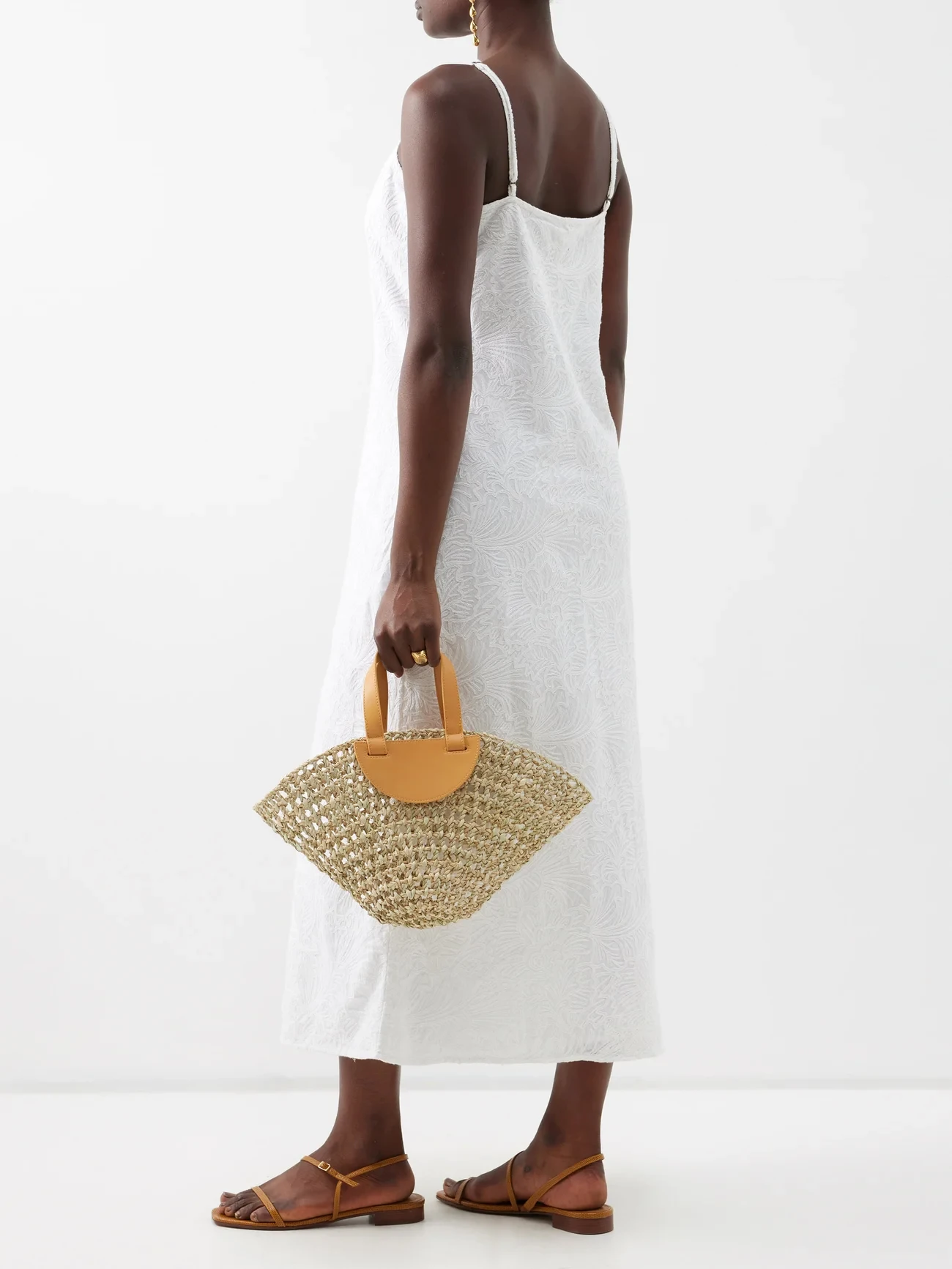 Custom Fashion Raffia woven with leather high quality Handbag Accept Customized size