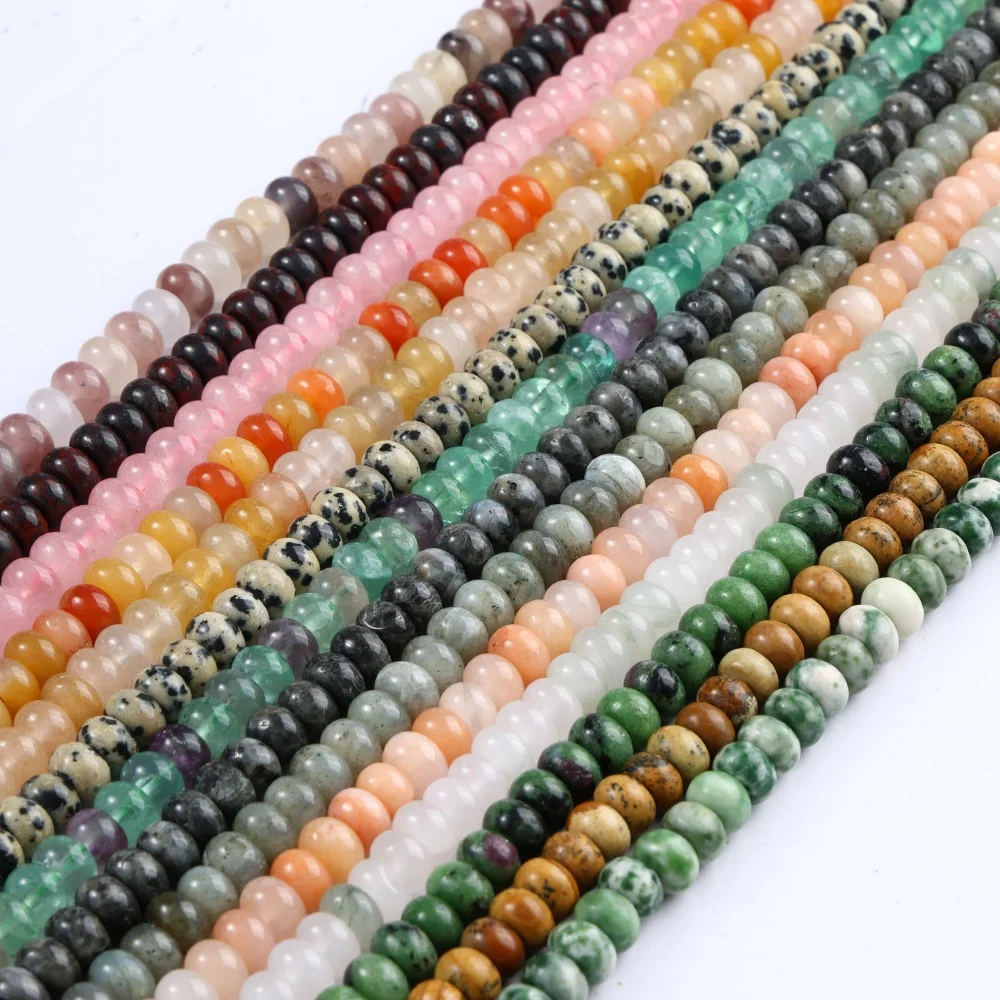 Wholesale 5*8mm Natural Stone Rondelle Beads Gemstone Abacus Disc Beads for Jewelry Making Bracelet Necklace DIY Accessories