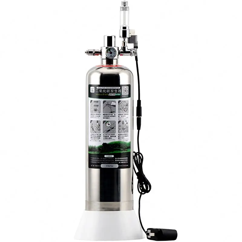 Aquarium Fish Tank   Atomiseur  CO2 Cylinder Bottle With Pressure Reducing Valve Complete DIY CO2 Generator System Kits D701