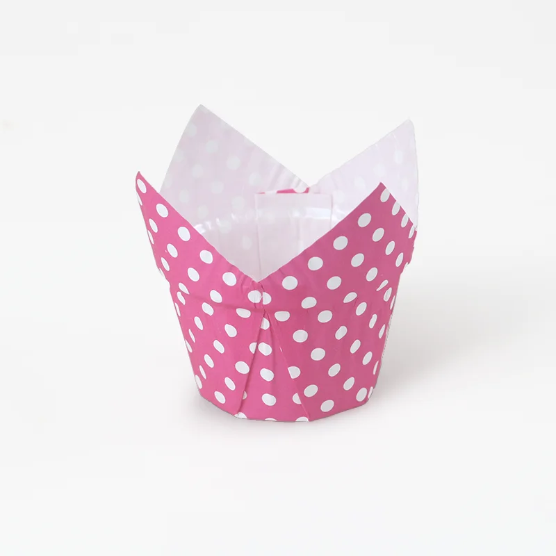Manufacturer sales baking cups Disposable Greaseproof blue paper tulip cupcake liners
