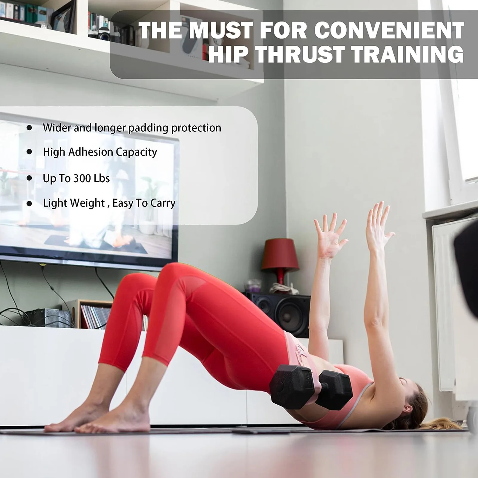 Fitness Widen Adjustable Non-slip Padded Waist Hip Thrust Pads Resistance Band Hip Thrust Belt for Dumbbells