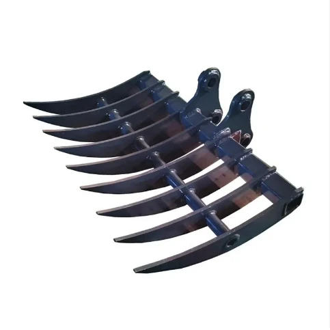 Excavator Multi-Tooth Rake Tilling Digging Rake Can Dig Tree Roots Digging Stone Excavator Rake Factory Direct Sale