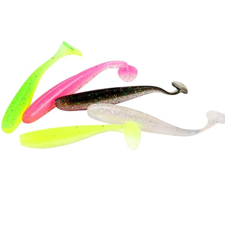 5 Colors T Tail Soft Fish Lure artificial Bait cm fishing lure Rubber Lure