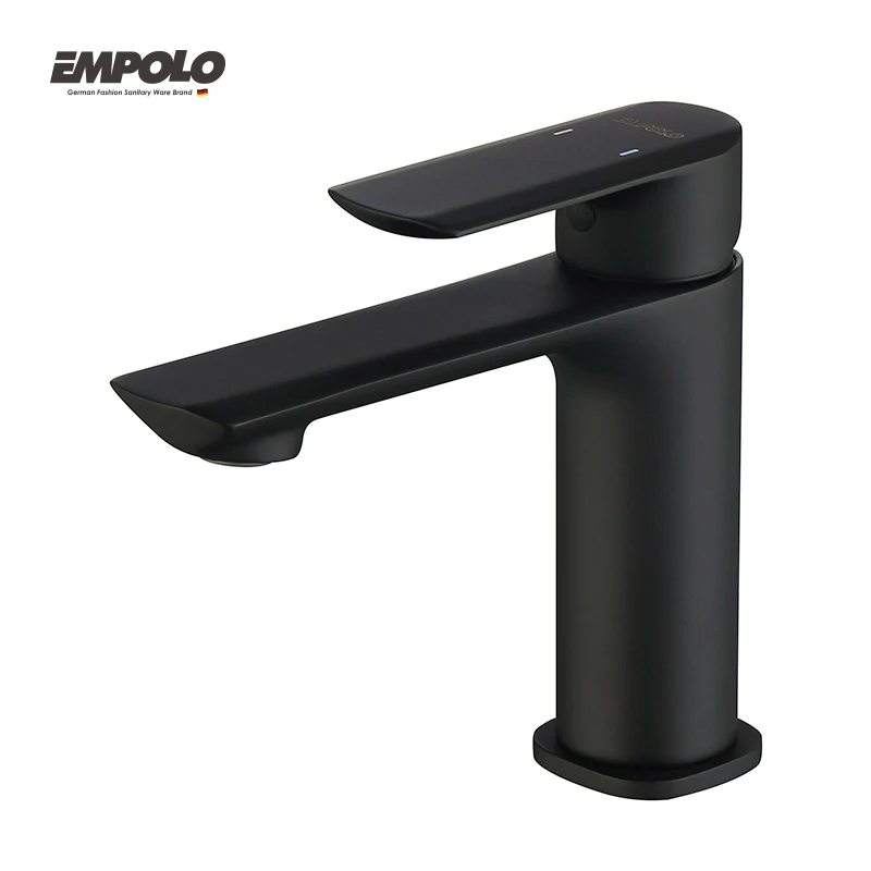 Single Handle Brass Matt Black Basin Taps Faucets Bathroom