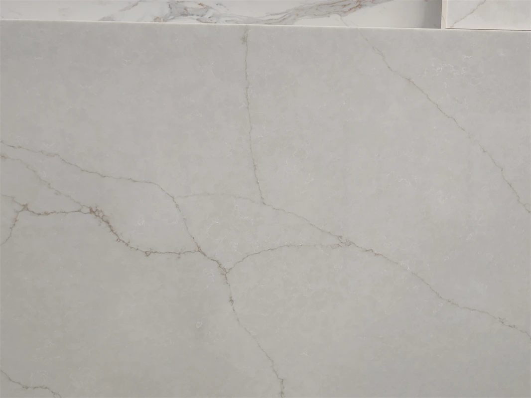 SMT silicon free zero 0 Silica Stone White Polished Surface Luce Castade Artificial Quartz Countertop Slabs Wholesale Price