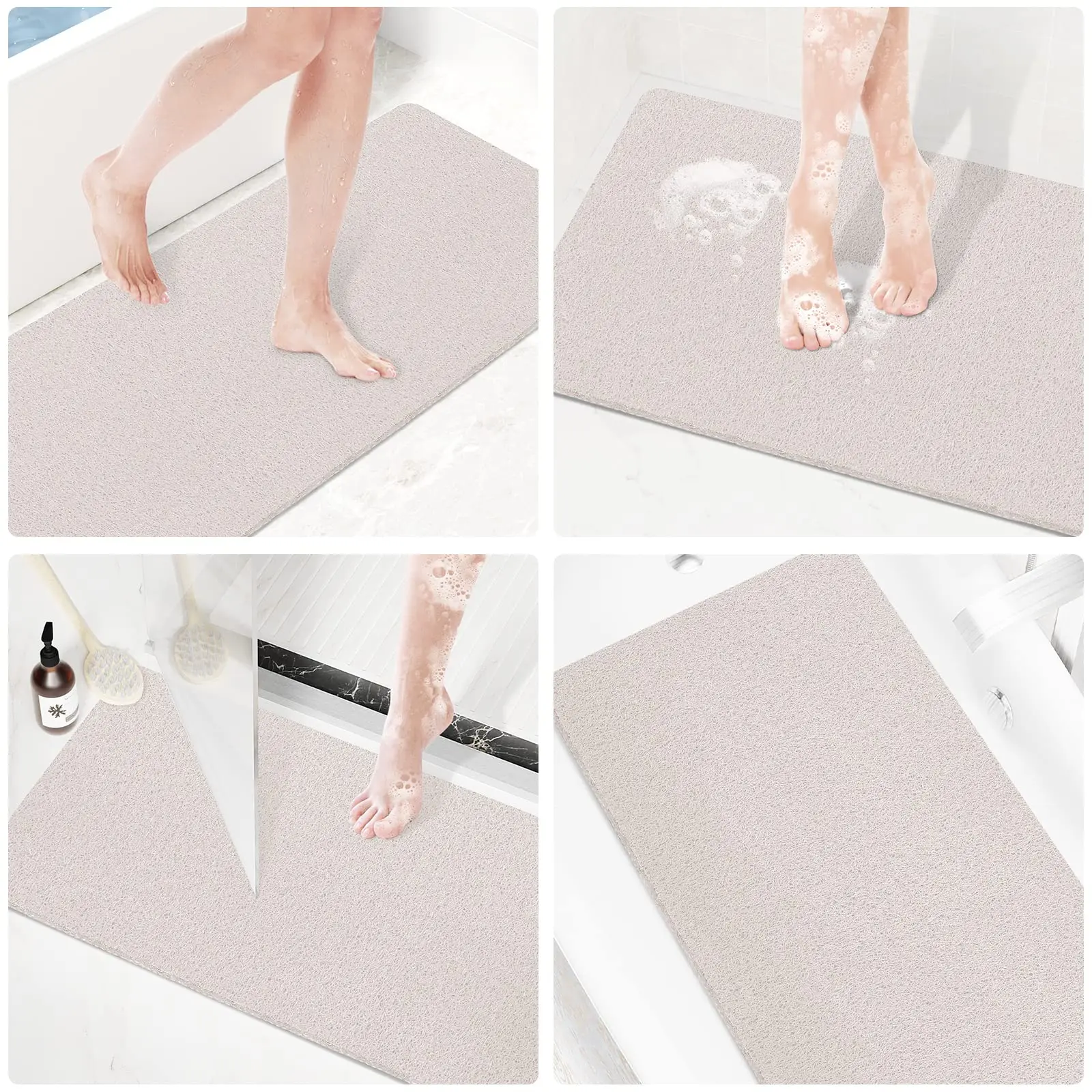 Soft Textured Easy to Clean Shower Mat Custom Logo Bathmat Hydro ,Eco-Friendly Drain Bath Mats for Hotel