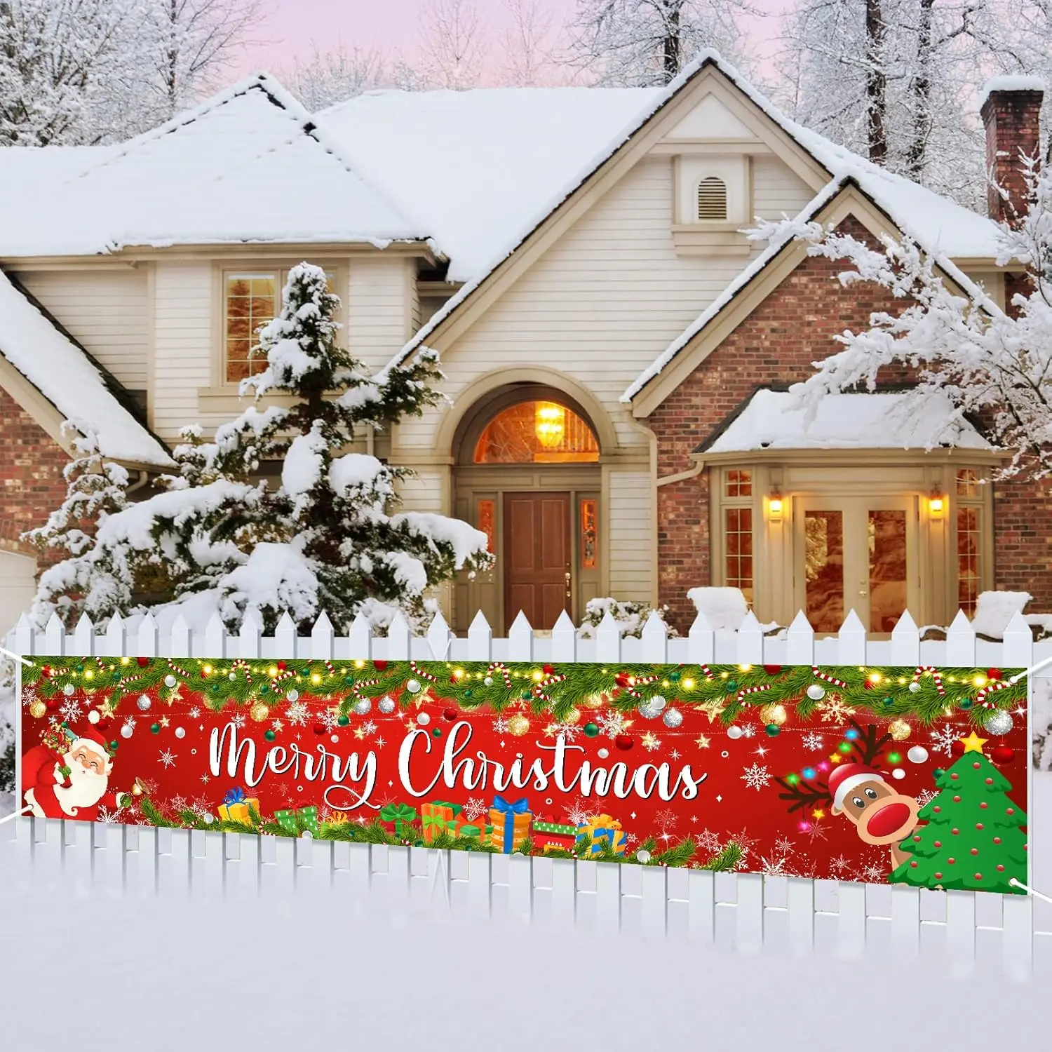 Custom christmas decoration gifts mini flag background banners for doors christian christmas banner