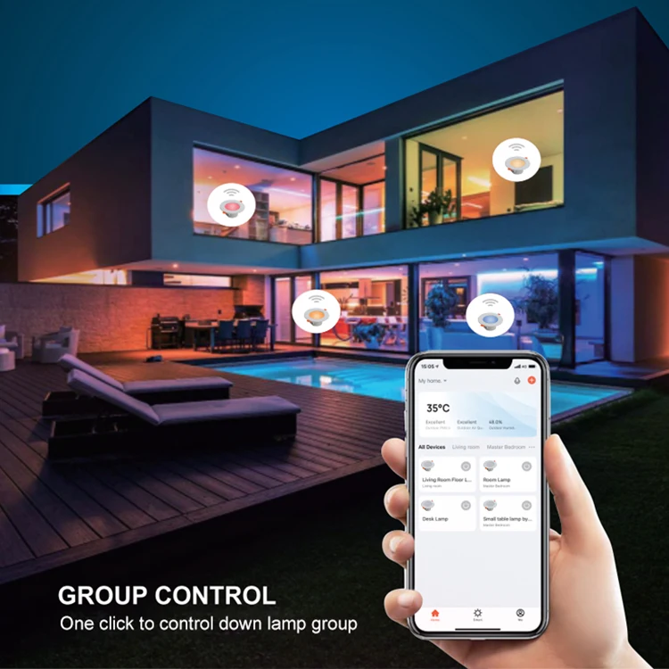 Fxpot Smart Led Downlight дешевая цена Alexa Внутреннее освещение Bluetooth управление затемнением 9 Вт 10 15 светодиодный умный RGB