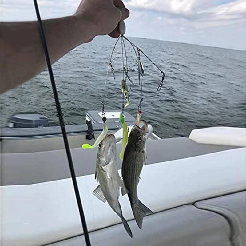 Promotion 5 Spinner And 3D Umbrella Fishing Bait With Barrel Swivels For Bass Lures Alabama Rig