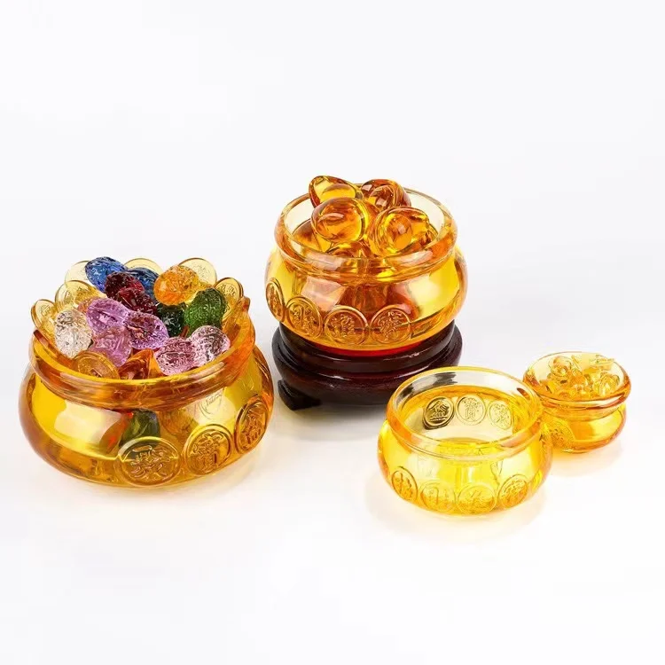 Wholesale High Standard Transparent Direct Sales Wholesale Clear Crystal Ornament Cornucopia And treasure bowl Ingots