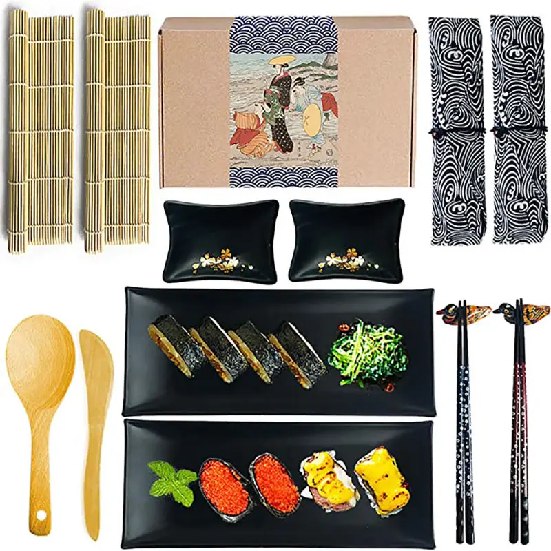 Wholesale Red Bazooka Sushi Making Kit Bamboo Sushi Tools With Packaging