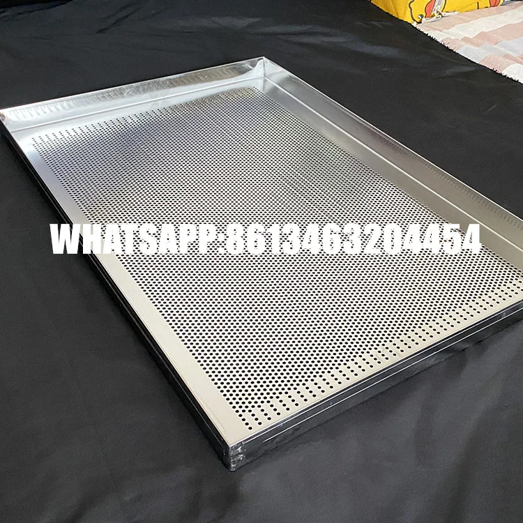 Custom Size Aluminum Stainless Steel Flat Sheet Perforated Metal Mesh Oven Baking Tray For Rotary Oven Trolleys