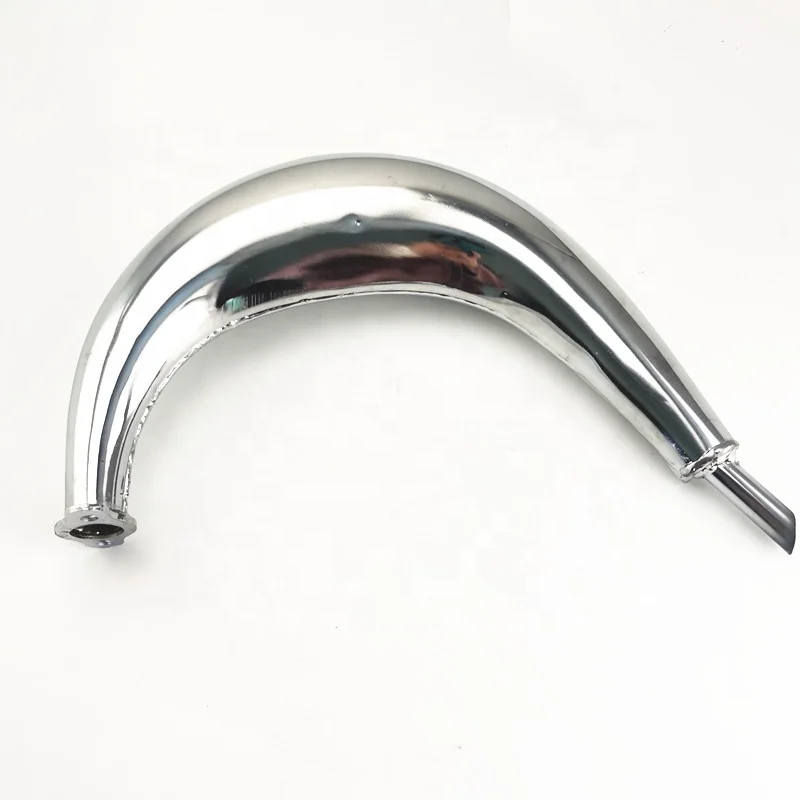 Chrome Big displacement Banana Bicycle exhaust muffler for Motorized Bike 2 stroke gas engine kit 80cc 100cc