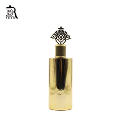100ml Antiqued Vintage Craft Gift Home Decoration Metal Alloy Perfume Bottle Retro Arab Style Empty Glass  Bottle