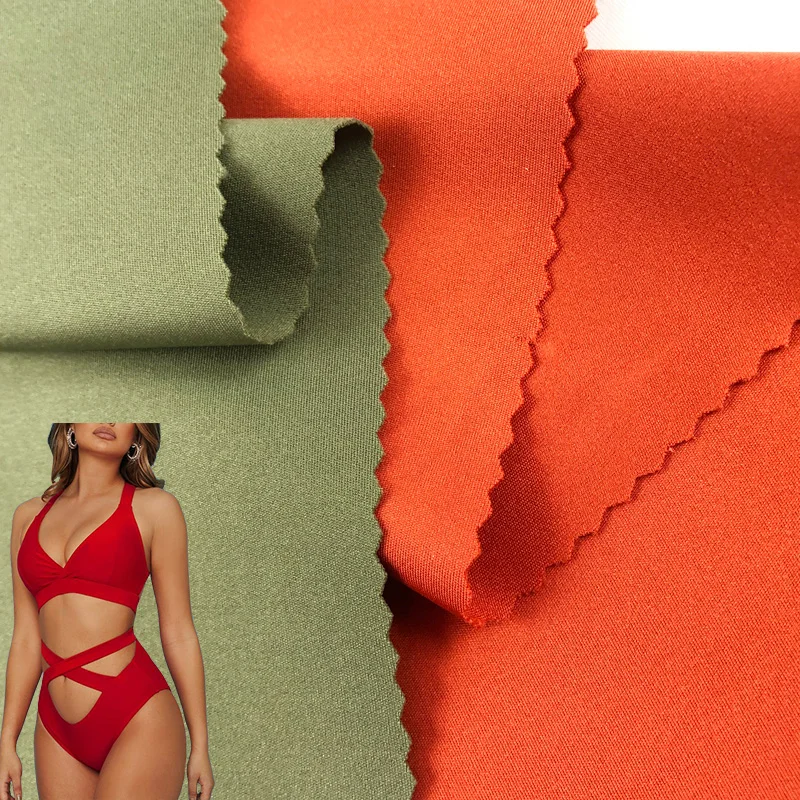OEM 74% Polyamide 26% Elastane Spandex Stretch Breathable Interlock Fabric For Swimwear and Leotard