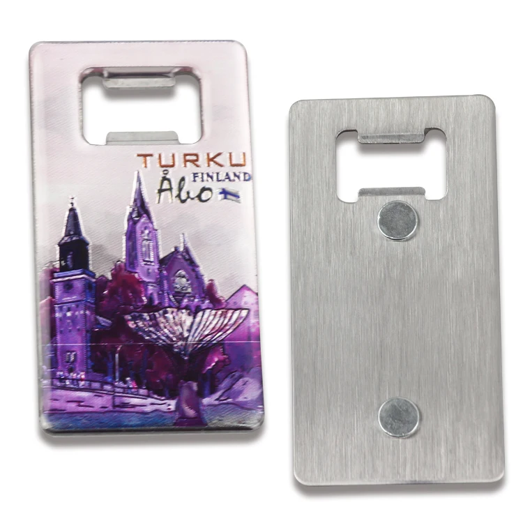 Tourist Gifts Professional Manufacturer Upgraded Metallic Magnets Wall Mounted Bottle Opener