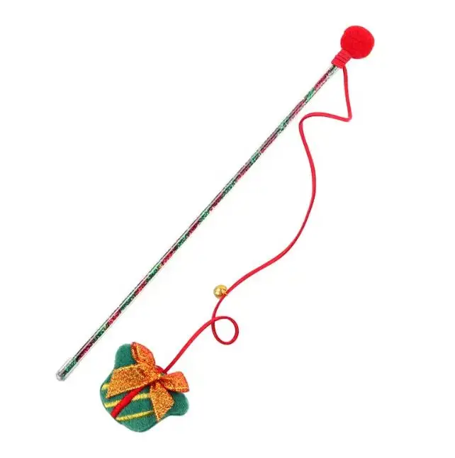 Toys for pets christmas pet gift Cute snowman Christmas tree bell teasing stick cat interactive movement toy