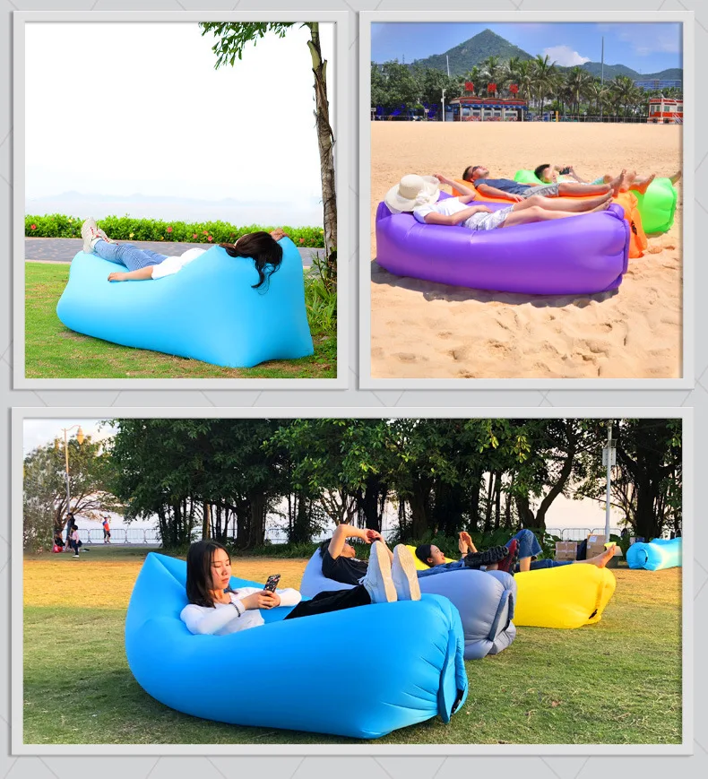 Portable Lazy Beach Air Chairs Sofa Lounger Outdoor Camping Sleep Pad Automatic Inflatable Sleeping Mattress