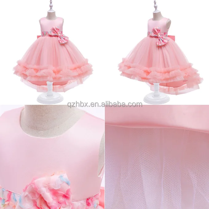 Детское пышное свадебное платье с бантом для маленьких девочек, Тюлевое платье, вечернее платье принцессы с цветами для девочек