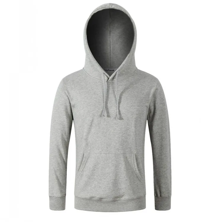 Custom printing men hoodie hemp bamboo terry sweater casual top long sleeve