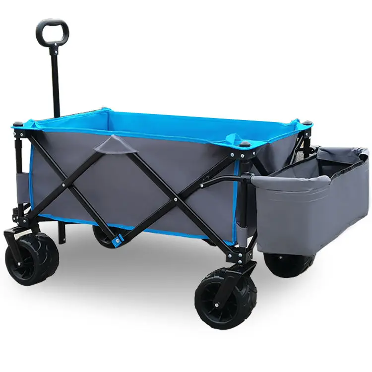 High Quality Folding Cargo Trolley Steel Frame Car Wide Universal Wheel Garden Carry Beach Camping Wagon