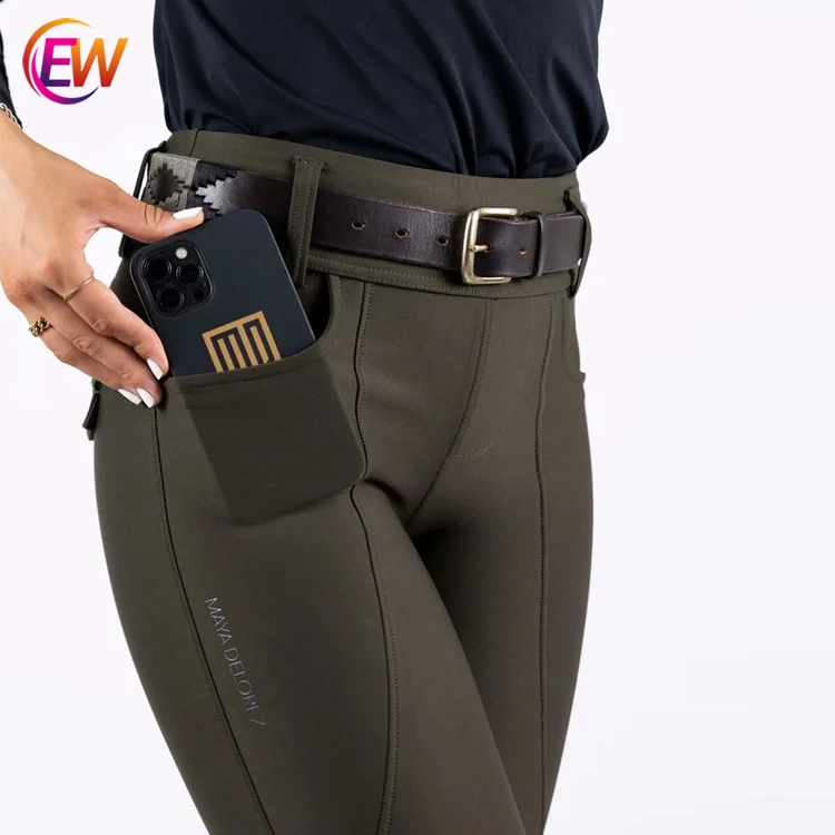 EW Equine Customized High Waist Belt loops Full Seat Grip Silicone Riding Horse Nicole Compression Breeches