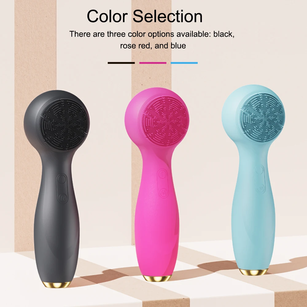 Cold and Hot Facial Cleansing Brush IPX6 Waterproof Rechargeable Silicone Face Scrubber Exfoliator Pore Cleaner