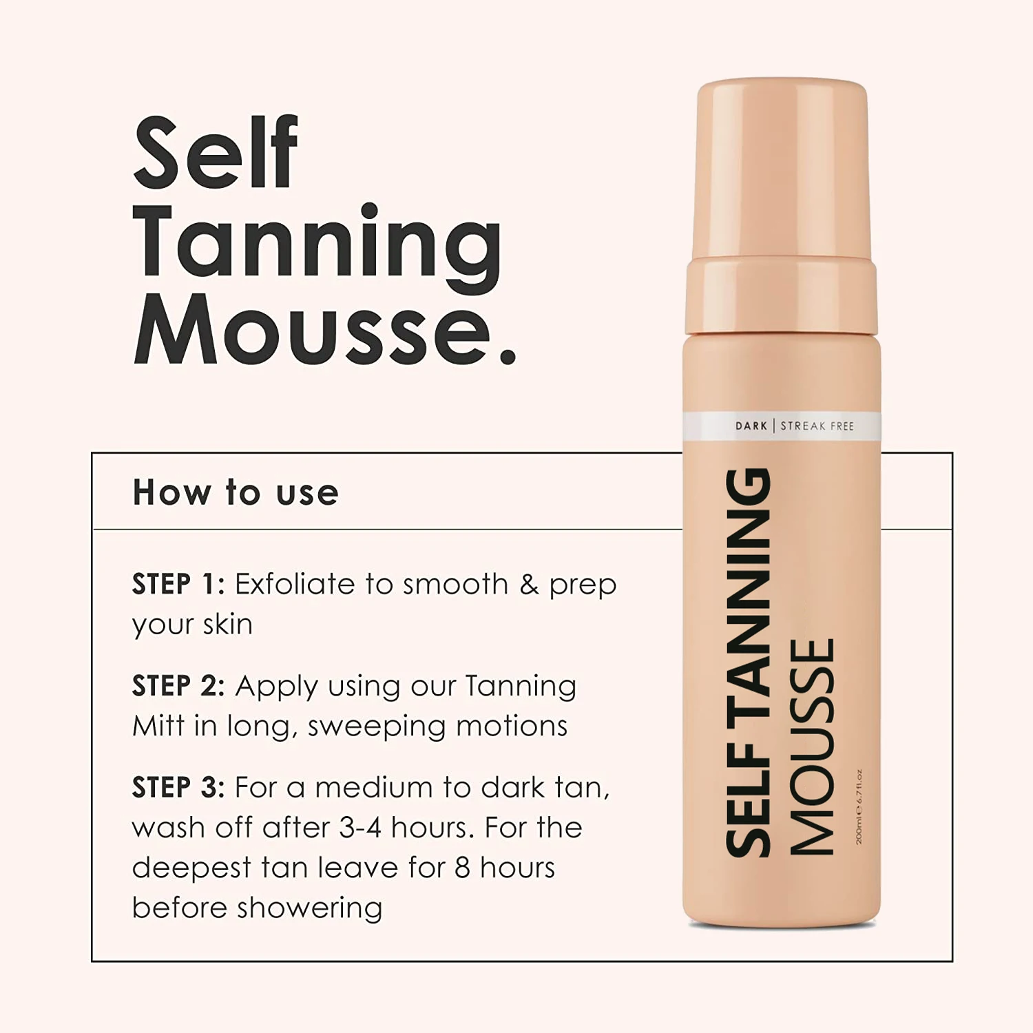 Dark & Ultra Dark Self-Tanning Foam Enriched with nourishing oils 100% natural DHA for smooth,bronzed skin Tanner Mousse lotion