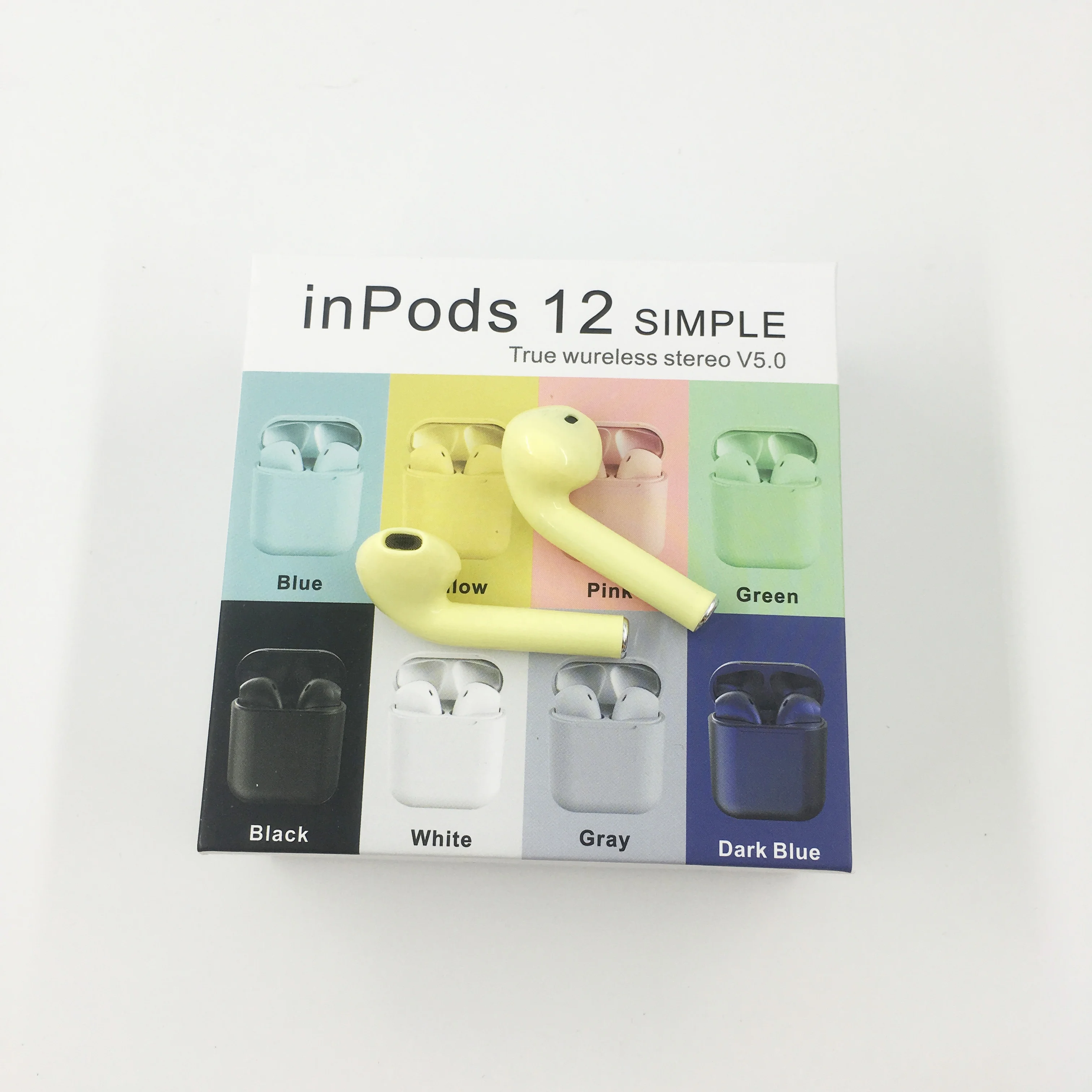 I12 цветные TWS Bluetooth беспроводные наушники сенсорные мини-наушники-вкладыши гарнитура