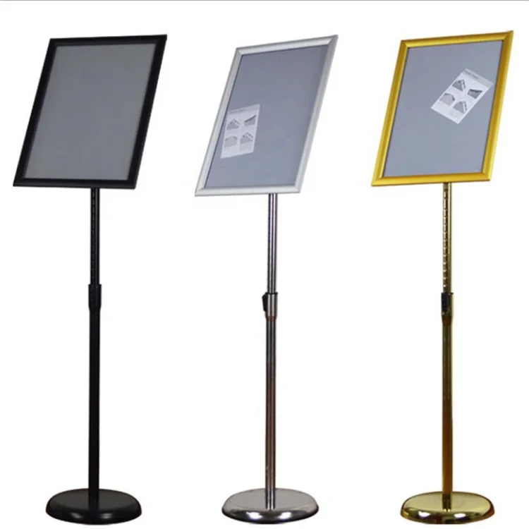 Aluminum Advertising Adjustable Sign Display Holder 550-1010mm A3 Clip Frame Poster Stand