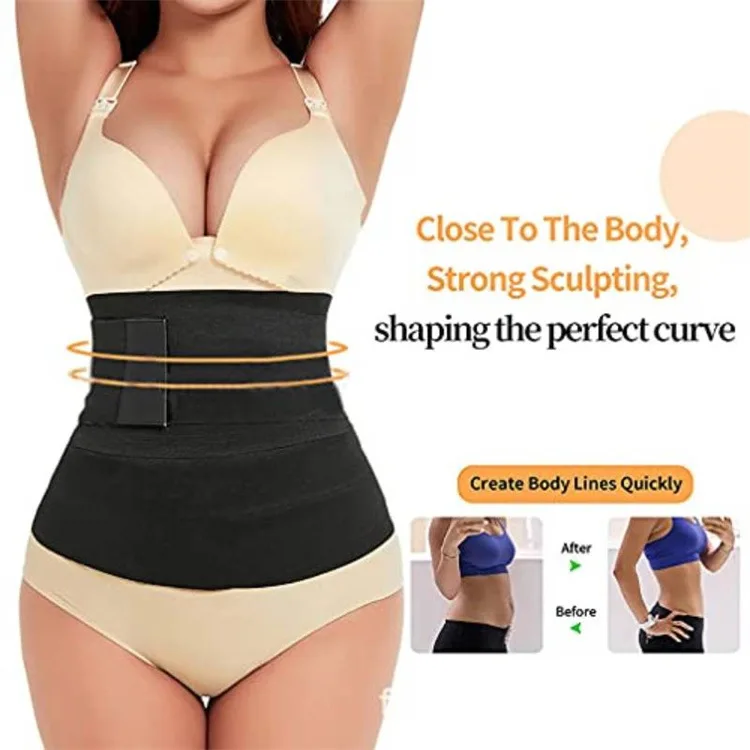 Women WaistBand Wrap Trainer Trimmer Belt Waist Shaper Slimming Body Shaper Tummy Wrap Waist Trainer