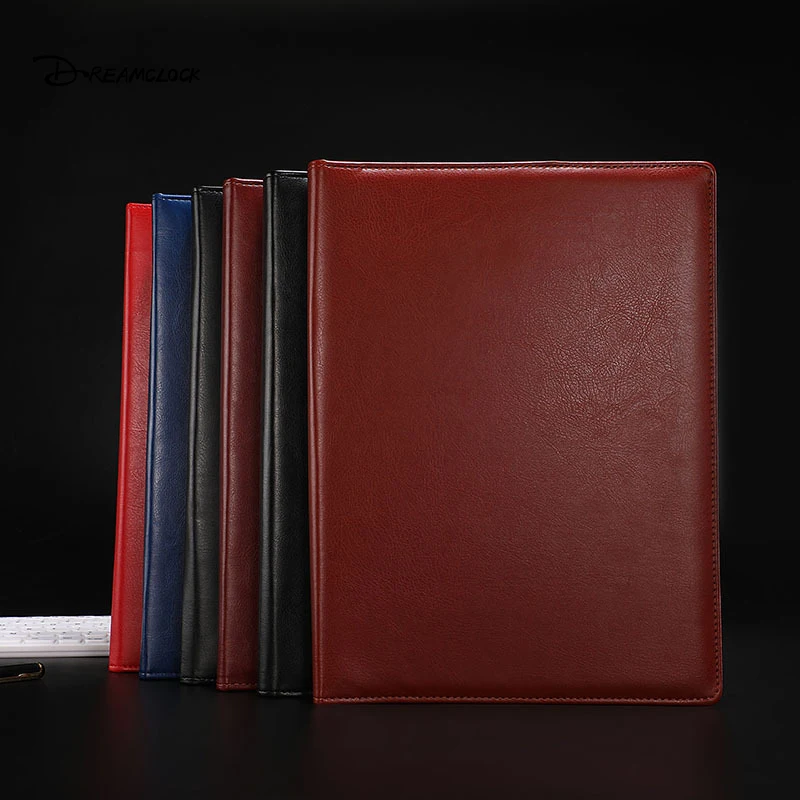 Popular Fashion Business PU Leather A4 Custom File Folder Bag With 12-digit Calculator