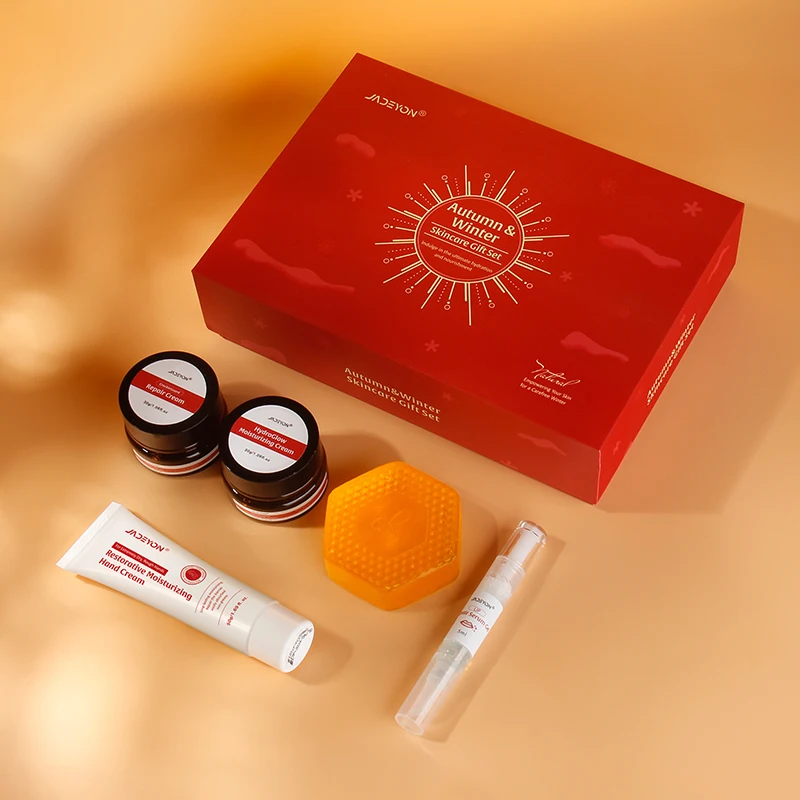 Organic Skin Care Set Hydrate And Repair Face Moisturizer Moisturizing Hand Cream Honey Soap Organic Collagen Skin Care Set