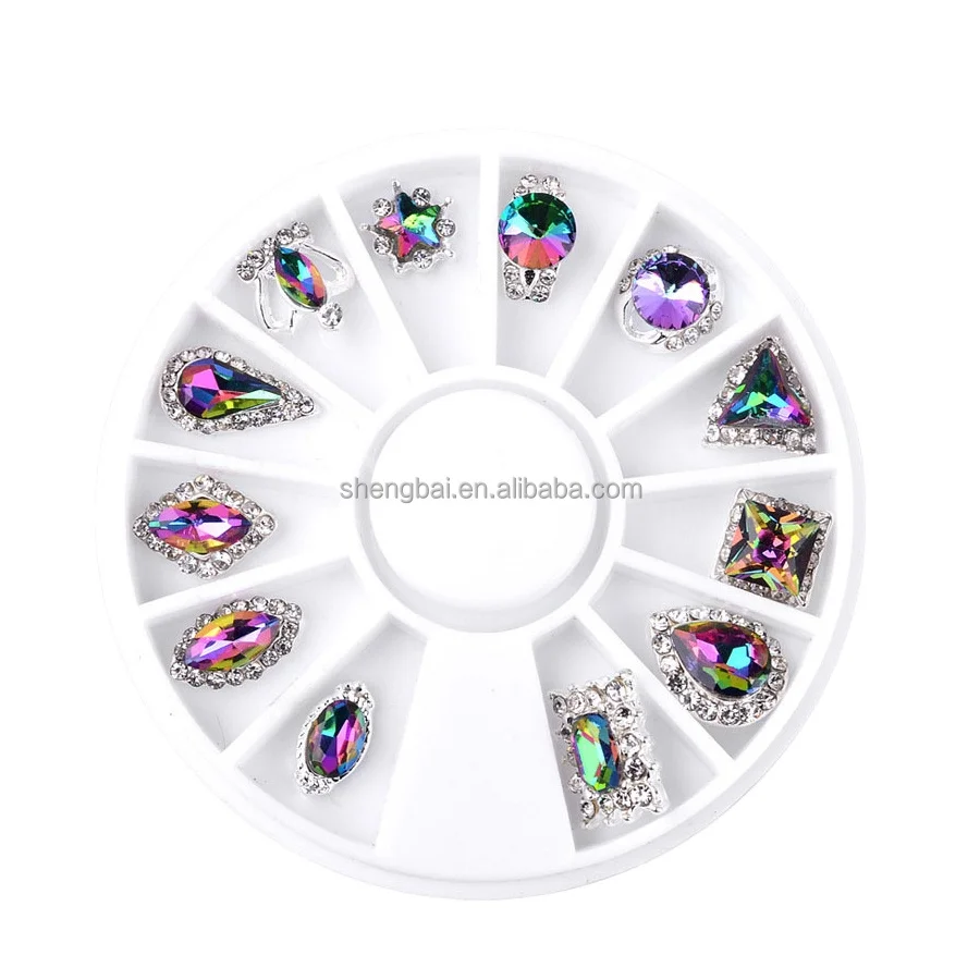 OM Various Styles Nail Stones Glitter Crystal Diamond Colorful Nail Art Decoration Rhinestones For Nail