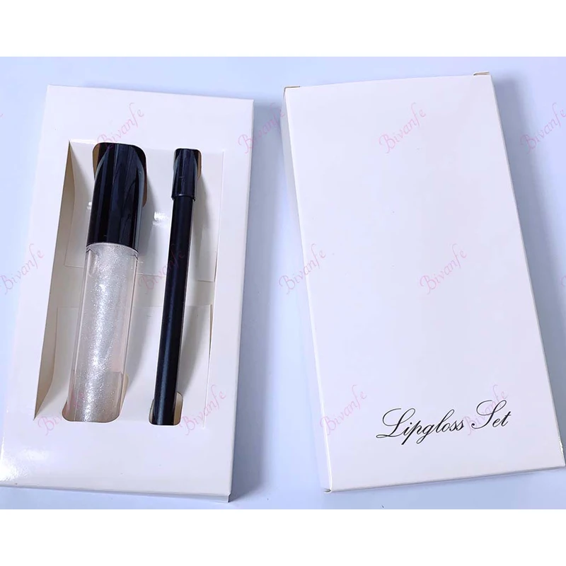 custom logo gift makeup lipgloss set private label and liner sets