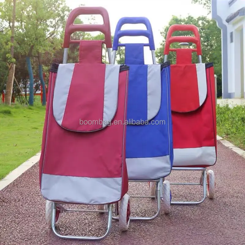 Folding Portable Shopping Cart Trolley Bag With Wheels Foldable Reusable Grocery Bags Vegetable Trolley Bag