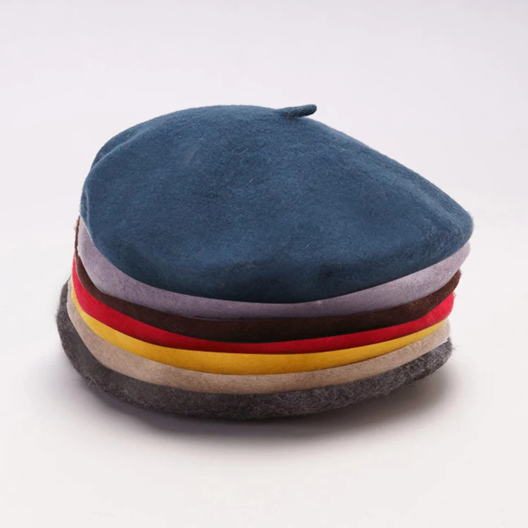 Высококачественный Женский Стильный берет из французской шерсти в стиле милитари с пользовательским логотипом