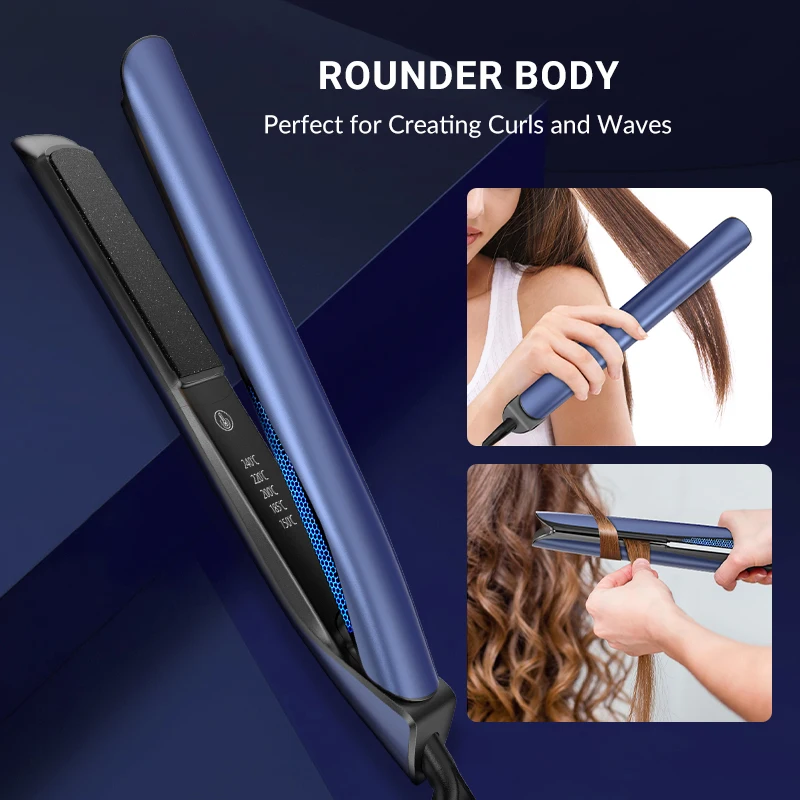 Professional  PTC Fast Heating Touch Screen LED Display Flat Iron Hair Straightener with Intelligent Breathing Light