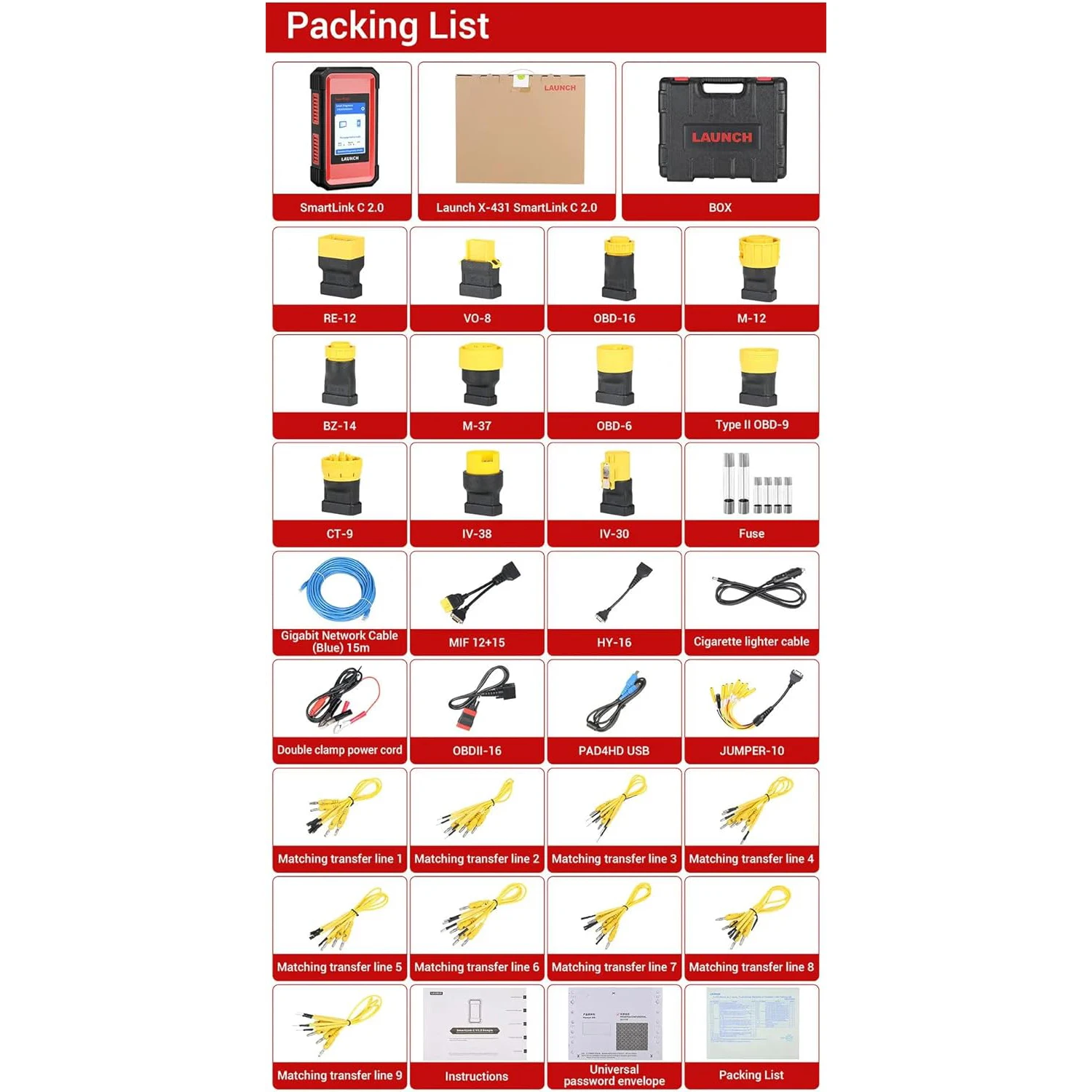 LAUNCH X431 SmartLink C Heavy Duty Truck Diagnostic Machine Full System Auto Code Reader X431 HD Module