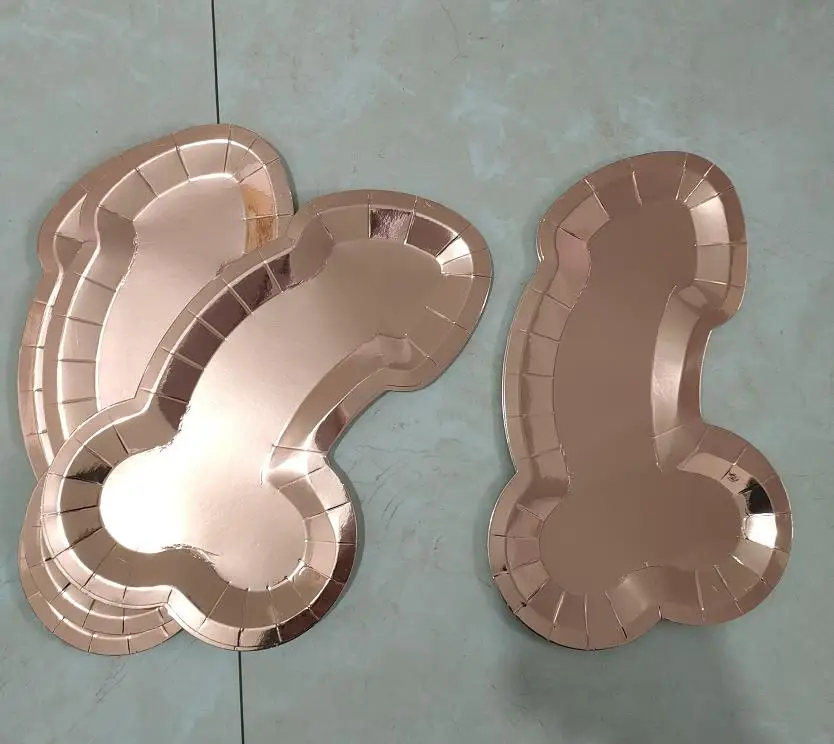 Bridal Shower Bachelorette Hen Do Paper Plates Naughty rose gold Funny Same Penis Forever Party penis plates