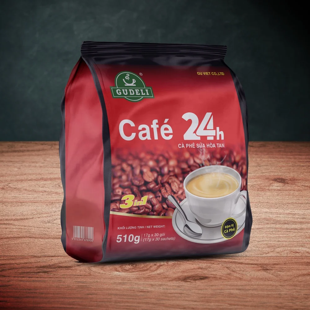
Vietnamese coffee - INSTANT COFFEE MIX 24H 3IN1 BAG 510G ( 30 SACHETS X 17G) 