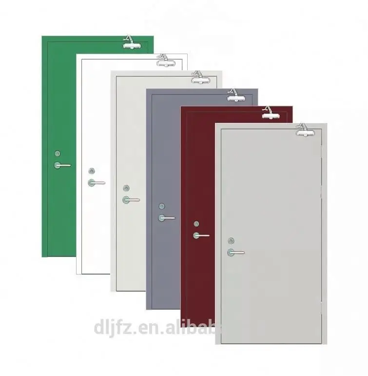 flush &6- panel six panel type 3 hours UL certificate steel fire rated door hollow metal door