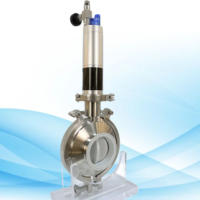 Sanitary Stainless Steel Inox Welded Pneumatic Butterfly Valve With Limit Switch