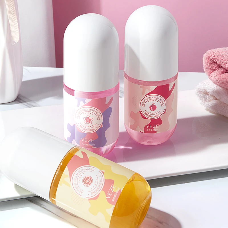 OEM ODM VEZE fruit plant fragrance and soft breath mouth deeply cleaning travel size mouthwash