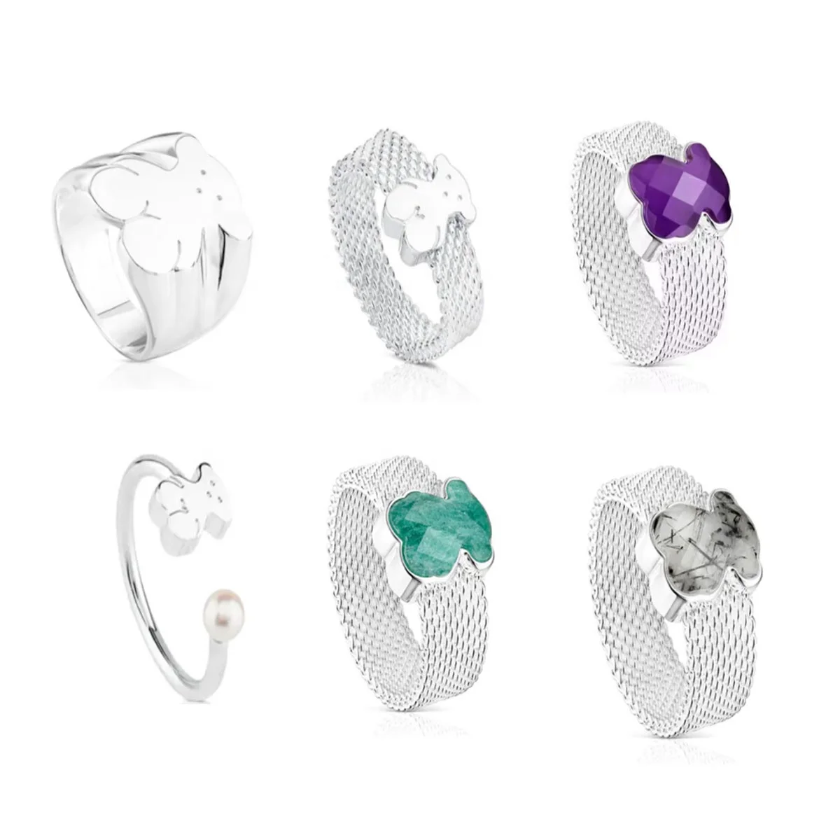 Fine jewelry wholesale newest 925 sterling silver spain bear touses rings ,18k gold plated touses ring for women gift