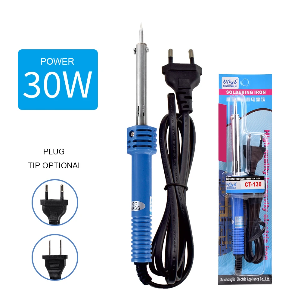 High quality 220V circular electric iron set 30W temperature control electric iron with copper core power cord