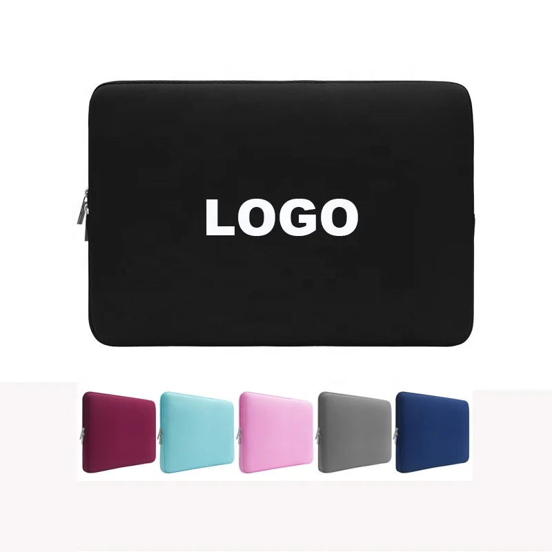 promotion customized printing waterpoof 14inch 13inch logo business gift traveling soild color zipper neoprene laptop sleeve