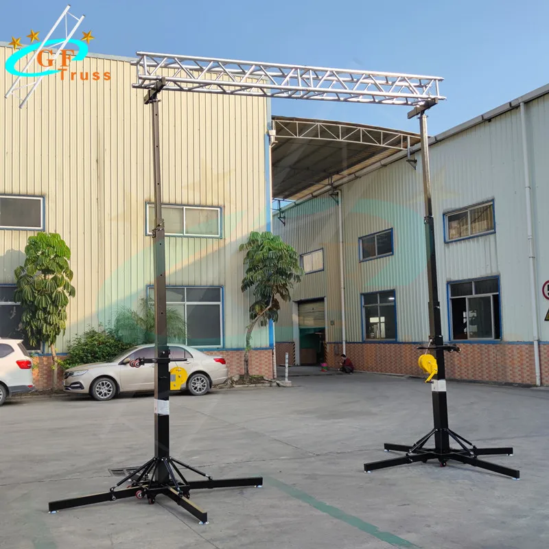 Adjustable 2-6M Load 85KG Heavy Duty Crank Stand Lift Tower with Truss Adapter/Heavy Duty Crank Stand for Lights and Speakers