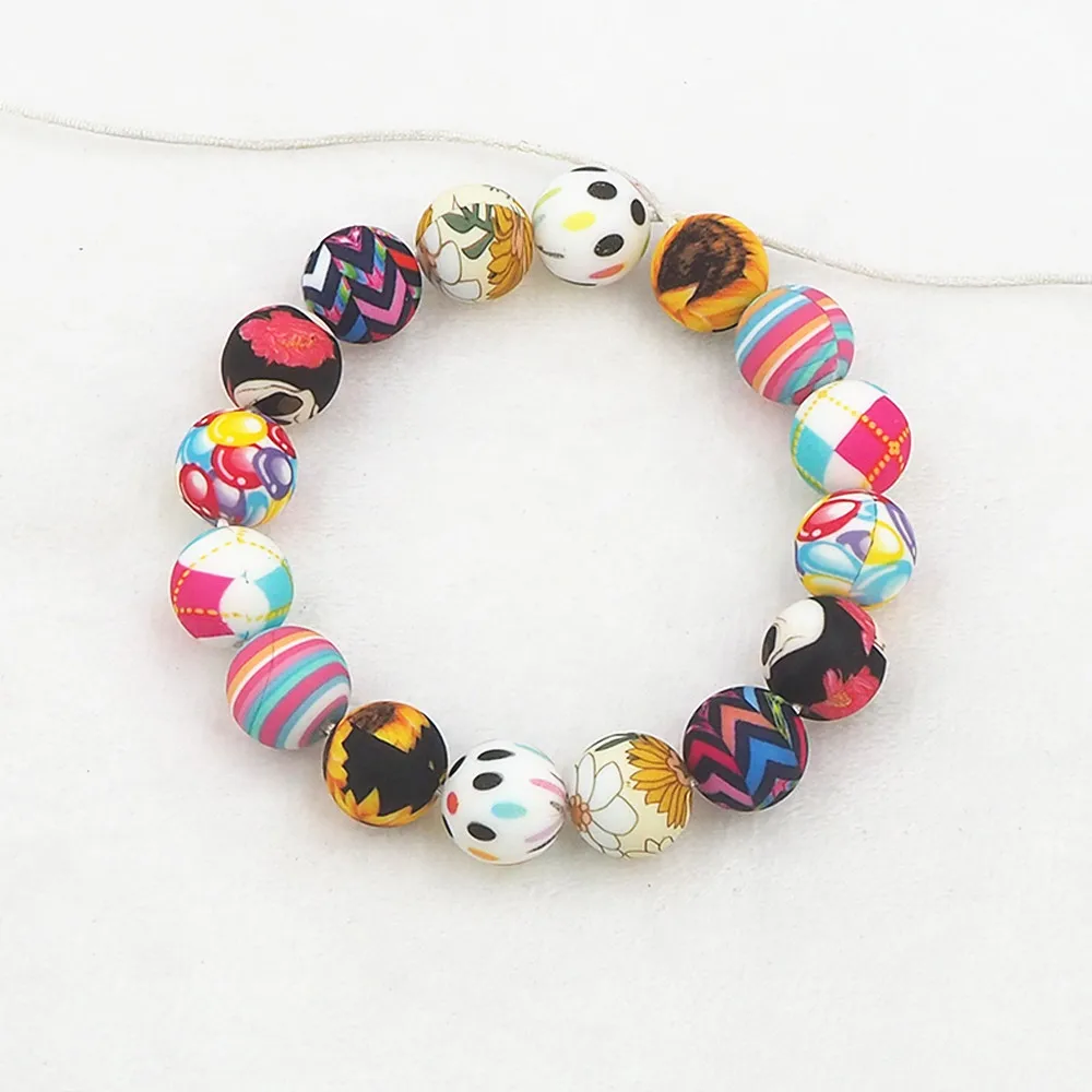 Buy 15mm Newborn Perle Teething Beads For Jewelry Making Baby Products DIY Round Silicone Beads