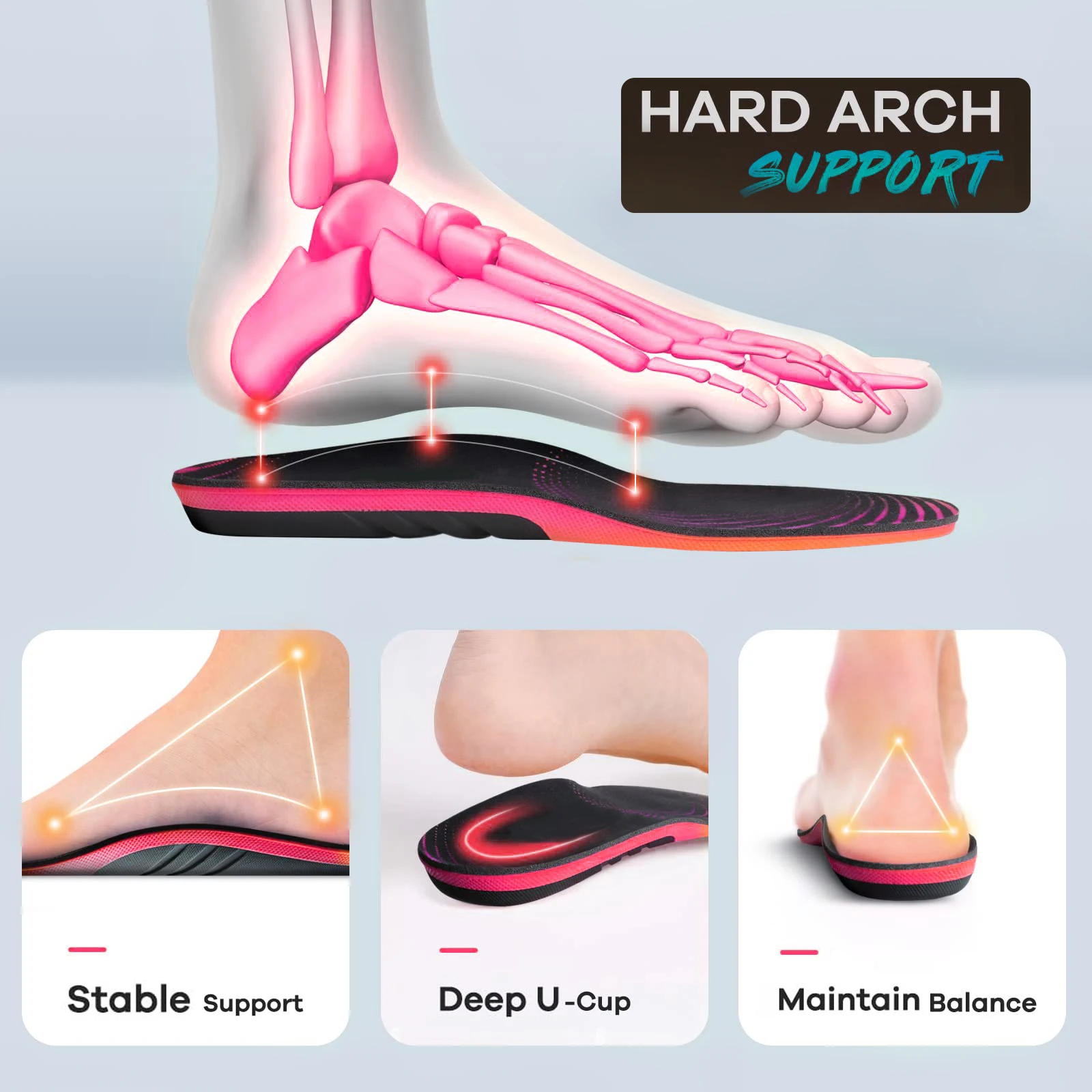 S-King Plantar Fasciitis Relief Shoe Insoles Sport Breathable Running Athletic Arch Support Orthotic Insoles